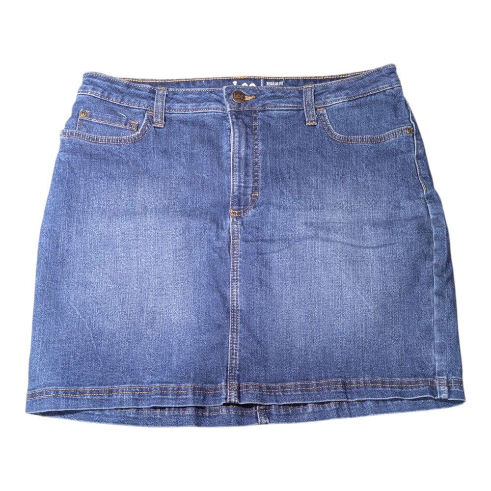 Lee - Regular Fit - Mid Rise - Skort - Dark Blue Denim Jean Style Size 14 M EUC